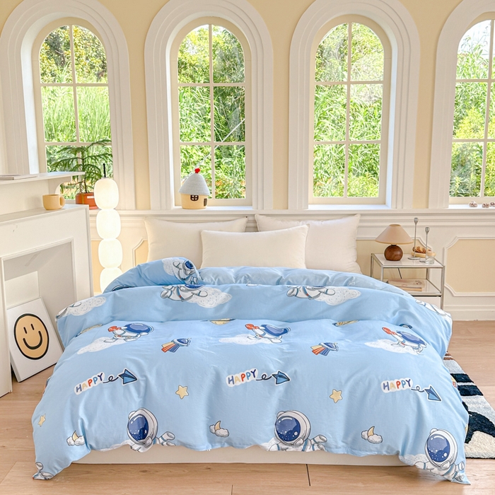 91家纺网 家纺一手货源 找家纺 帛织澜 2025新款全棉喷气12868系列纯棉单被套 太空奇遇