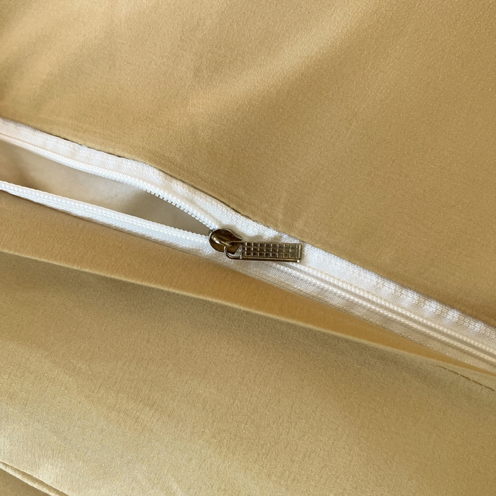 91家纺网 家纺一手货源 找家纺 韩后家纺 2025新款亲肤舒适纯色刺绣四件套-水墨青花系列 水墨青花-姜黄色