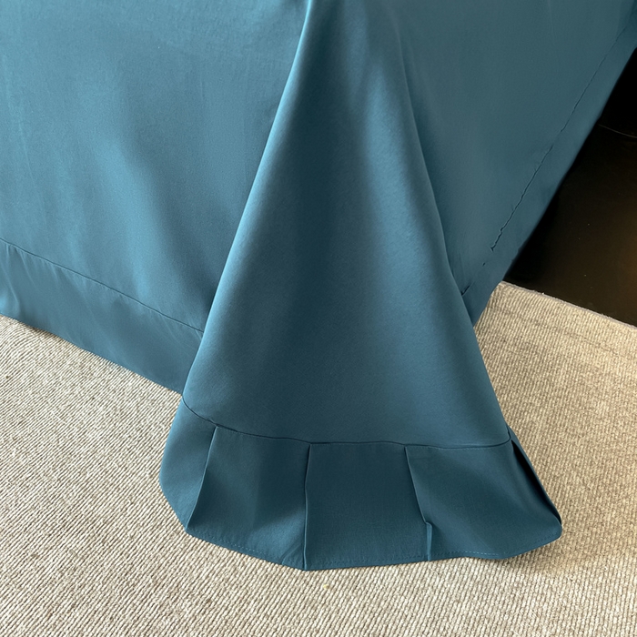 91家纺网 家纺一手货源 找家纺 韩后家纺 2025新款亲肤舒适纯色刺绣四件套-水墨青花系列 水墨青花-孔雀蓝