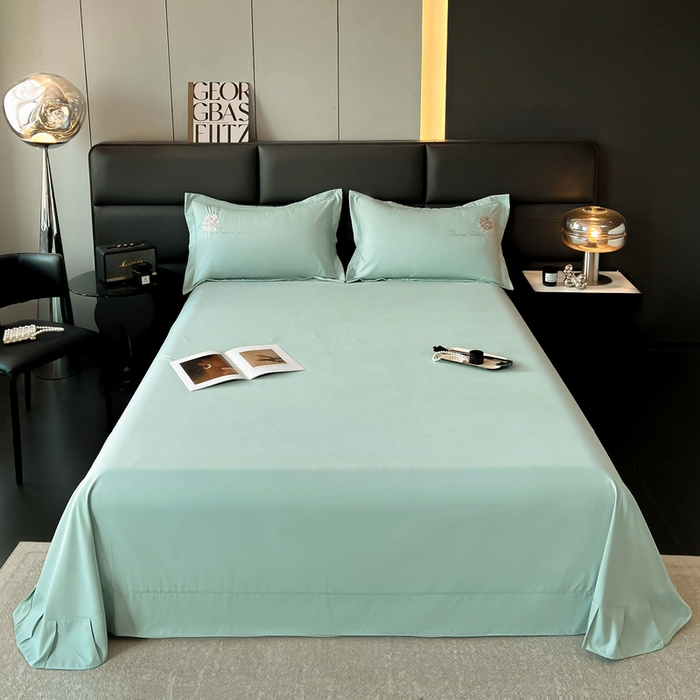 91家纺网 家纺一手货源 找家纺 韩后家纺 2025新款亲肤舒适纯色刺绣四件套-水墨青花系列 水墨青花-浅石蓝