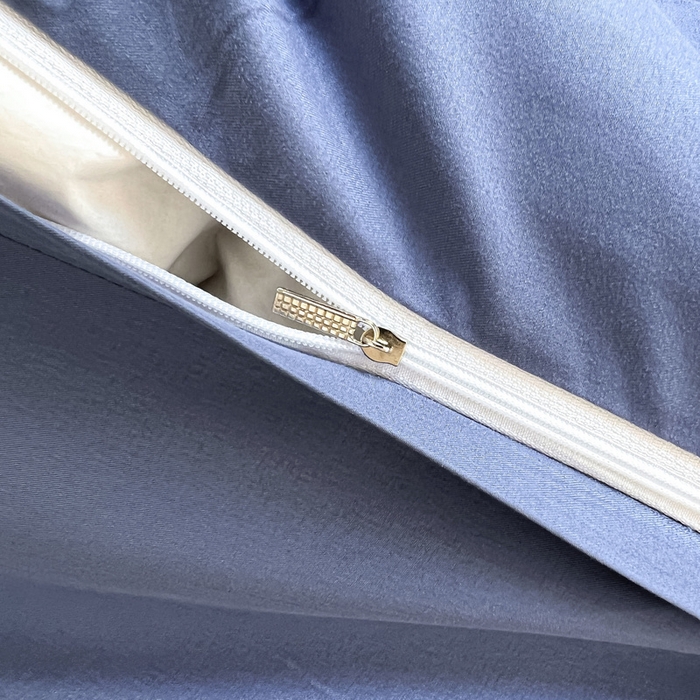 91家纺网 家纺一手货源 找家纺 韩后家纺 2025新款亲肤舒适纯色刺绣四件套-水墨青花系列 水墨青花-天空蓝