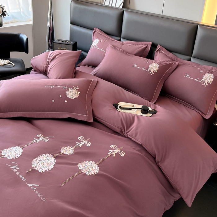 91家纺网 家纺一手货源 找家纺 （总）韩后家纺 2025新款亲肤舒适纯色刺绣四件套-水墨青花系列