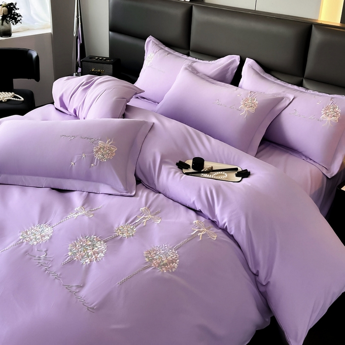 91家纺网 家纺一手货源 找家纺 （总）韩后家纺 2025新款亲肤舒适纯色刺绣四件套-水墨青花系列