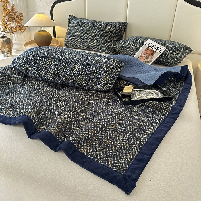 91家纺网 家纺一手货源 找家纺 （总）大渔生活 2025新款高克重牛奶绒夹棉床盖单床盖床盖单件