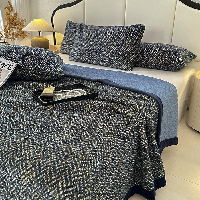 91家纺网 家纺一手货源 找家纺 （总）大渔生活 2025新款高克重牛奶绒夹棉床盖单床盖床盖单件