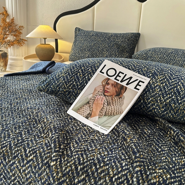 91家纺网 家纺一手货源 找家纺 （总）大渔生活 2025新款高克重牛奶绒夹棉床盖单床盖床盖单件