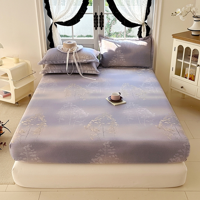 91家纺网 家纺一手货源 找家纺 家贝爱 2025新款加厚生态全棉磨毛床笠 富贵树