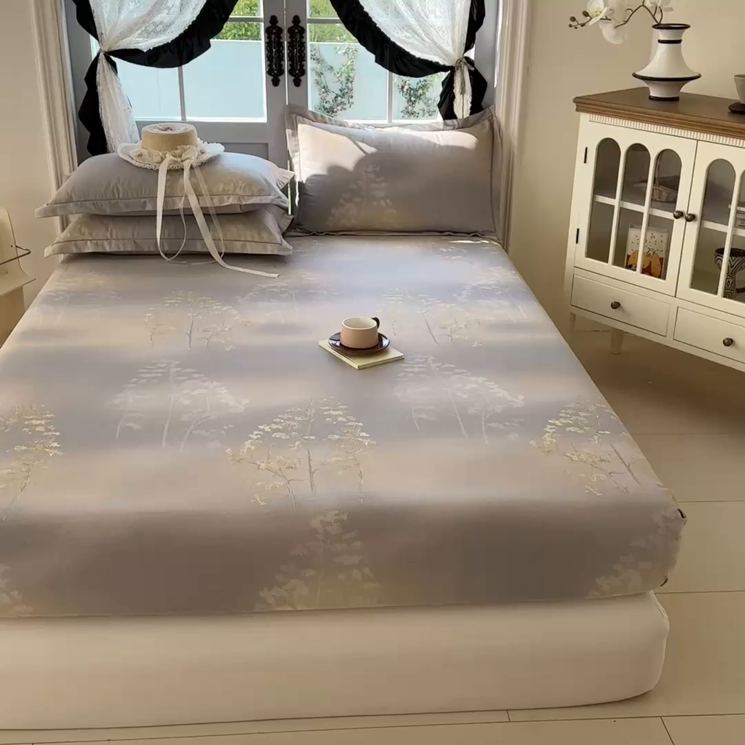 91家纺网 家纺一手货源 找家纺 家贝爱 2025新款加厚生态全棉磨毛床笠 富贵树