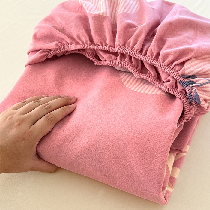 91家纺网 家纺一手货源 找家纺 家贝爱 2025新款加厚生态全棉磨毛床笠 你好叶