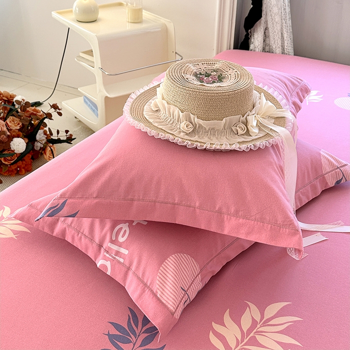 91家纺网 家纺一手货源 找家纺 家贝爱 2025新款加厚生态全棉磨毛床笠 你好叶