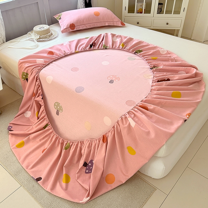 91家纺网 家纺一手货源 找家纺 家贝爱 2025新款加厚生态全棉磨毛床笠 泡泡菇