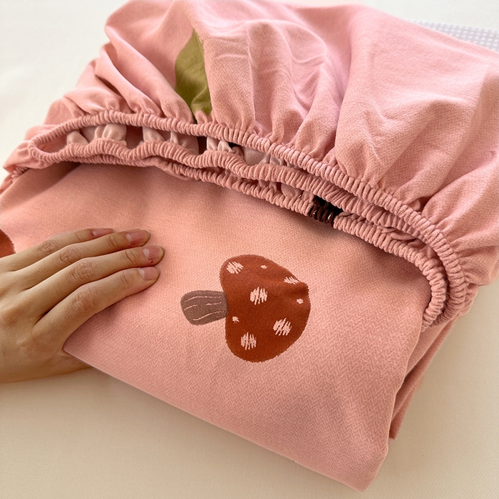 91家纺网 家纺一手货源 找家纺 家贝爱 2025新款加厚生态全棉磨毛床笠 泡泡菇