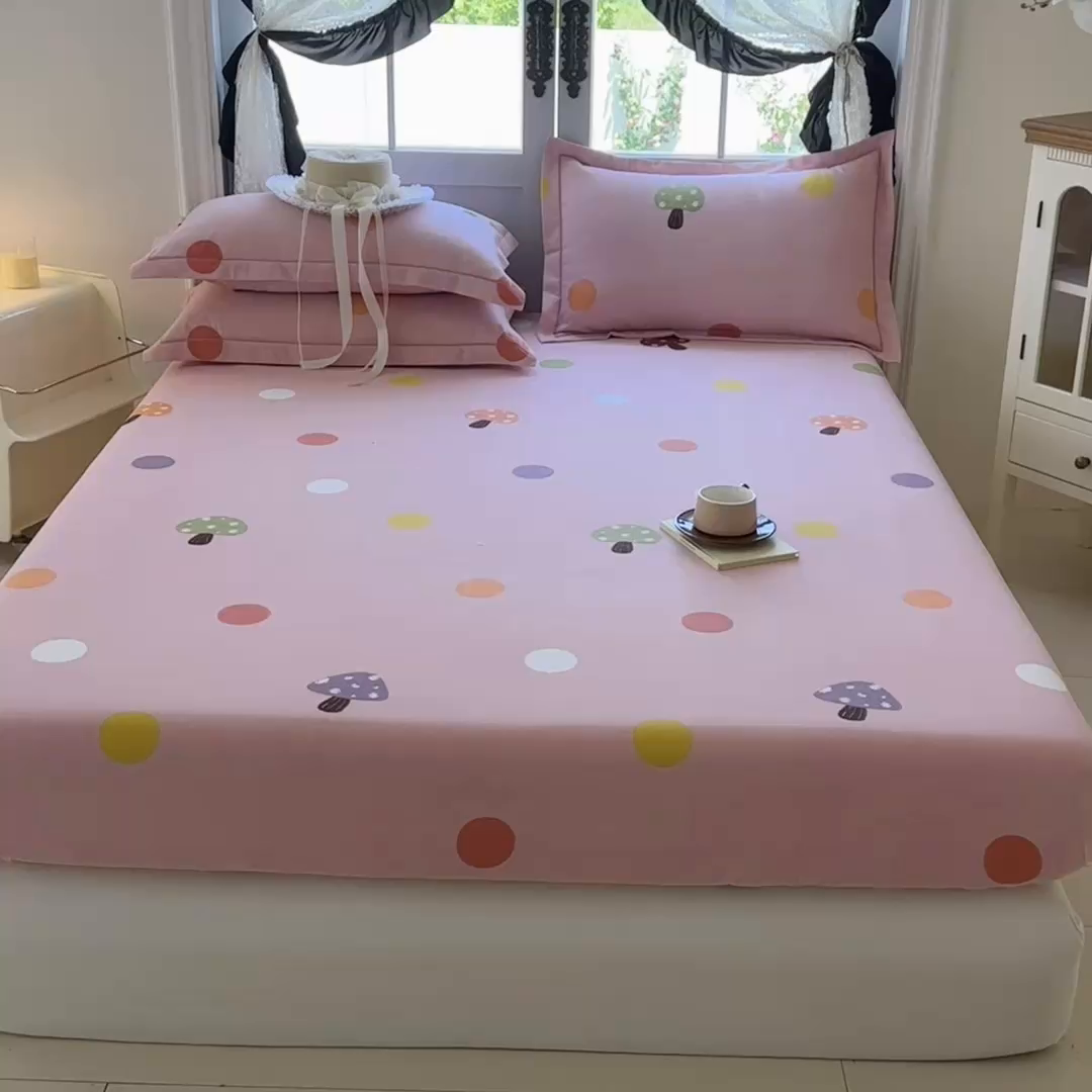 91家纺网 家纺一手货源 找家纺 家贝爱 2025新款加厚生态全棉磨毛床笠 泡泡菇