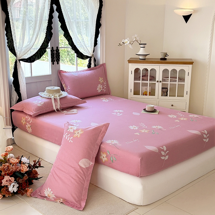 91家纺网 家纺一手货源 找家纺 家贝爱 2025新款加厚生态全棉磨毛床笠 洋洋花恋