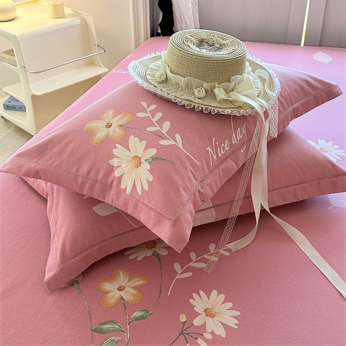 91家纺网 家纺一手货源 找家纺 家贝爱 2025新款加厚生态全棉磨毛床笠 洋洋花恋