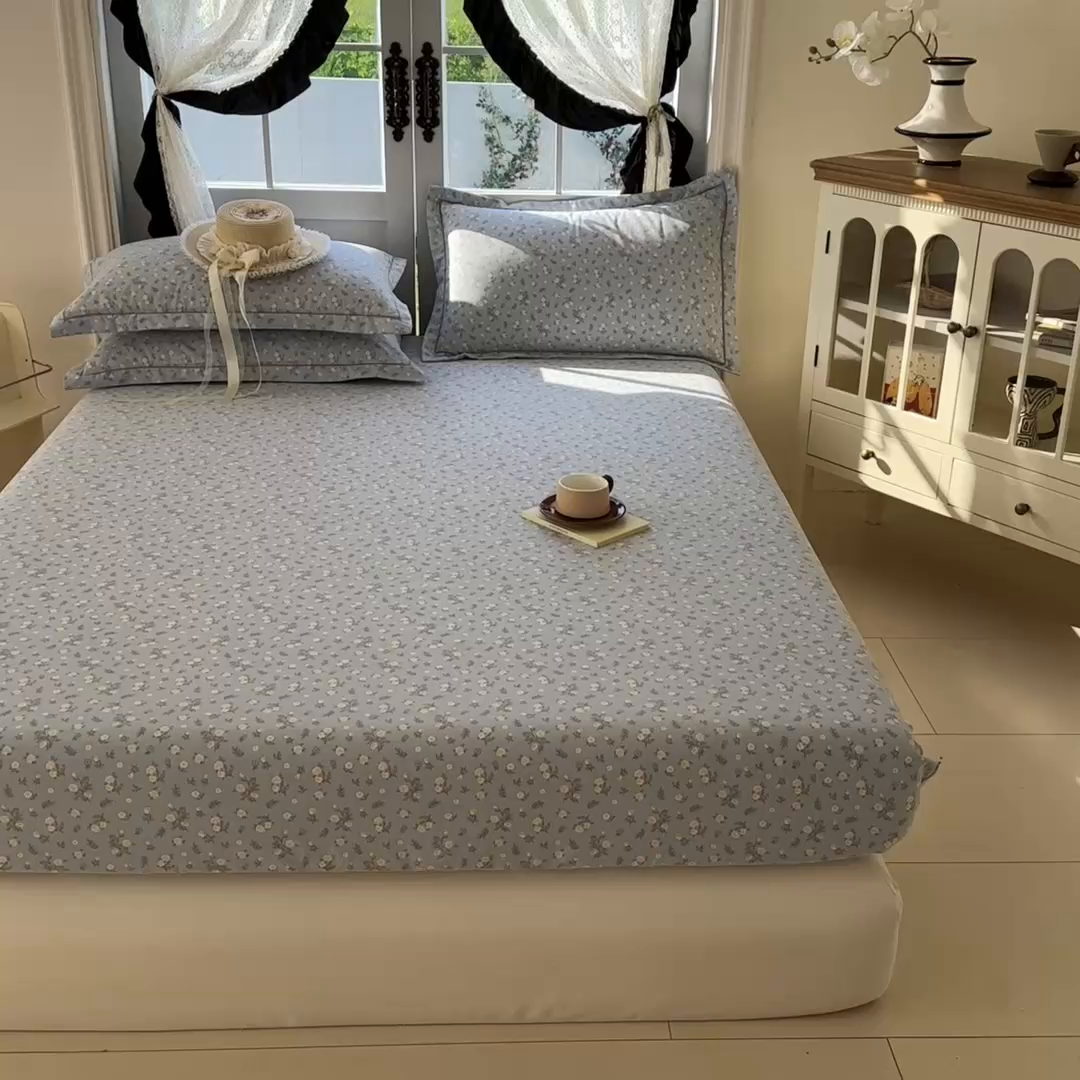 91家纺网 家纺一手货源 找家纺 家贝爱 2025新款加厚生态全棉磨毛床笠 伊兰