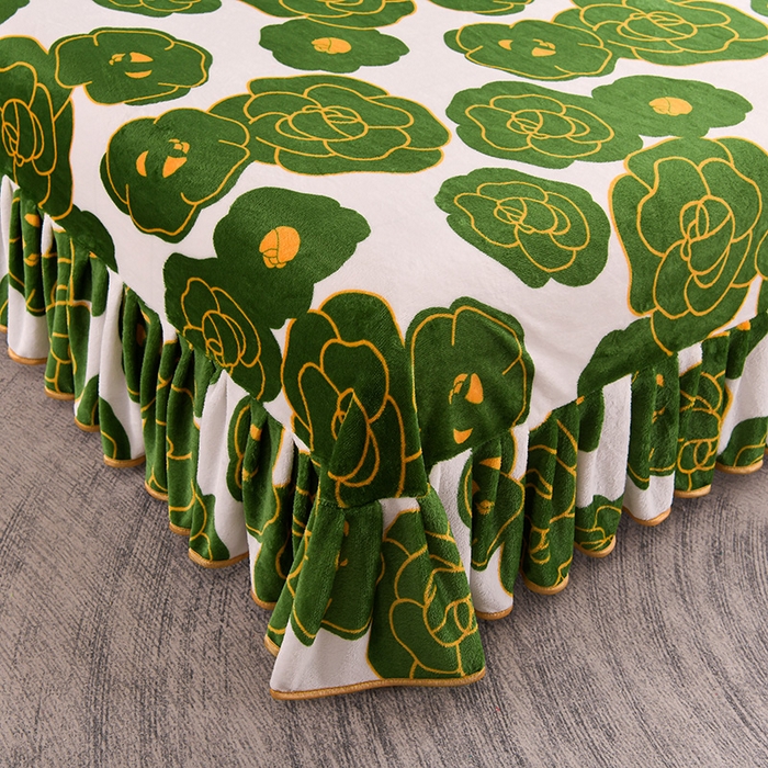 91家纺网 家纺一手货源 找家纺 绒品壹家  2025新款电商直播爆款高克重5斤牛奶绒金貂绒印花床裙款三件套四件套 花花绿绿