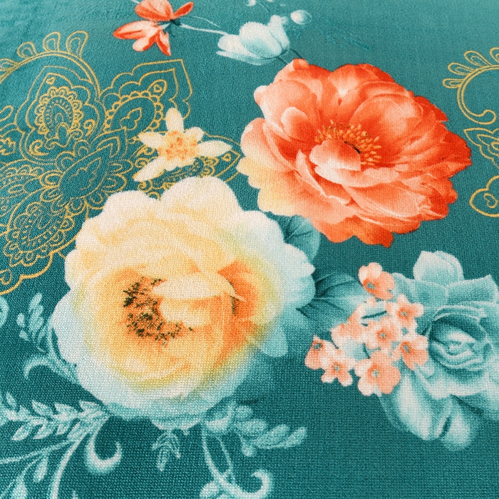 91家纺网 家纺一手货源 找家纺 绒品壹家  2025新款电商直播爆款高克重5斤牛奶绒金貂绒印花床裙款三件套四件套 花开富贵