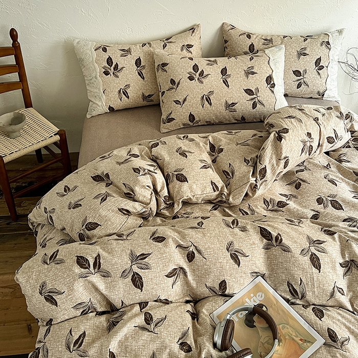 91家纺网 家纺一手货源 找家纺 富米莱（原臻工厂） 2025秋冬新品A类高克重亚麻复古全棉花边侘寂风原麻系列 花季