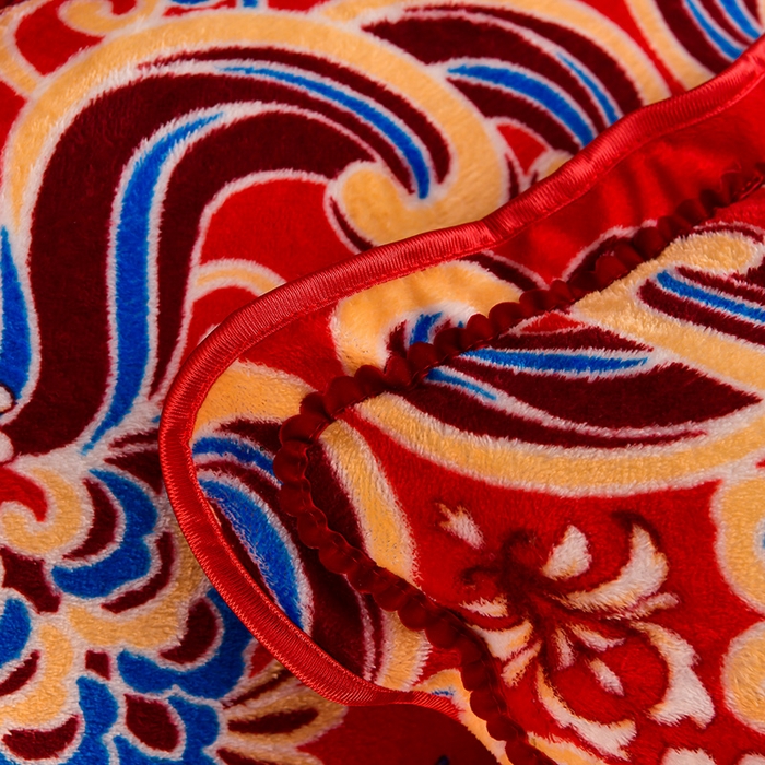 91家纺网 家纺一手货源 找家纺 绒品壹家  2025新款电商直播爆款高克重5斤牛奶绒金貂绒印花床裙款三件套四件套 荣华富贵