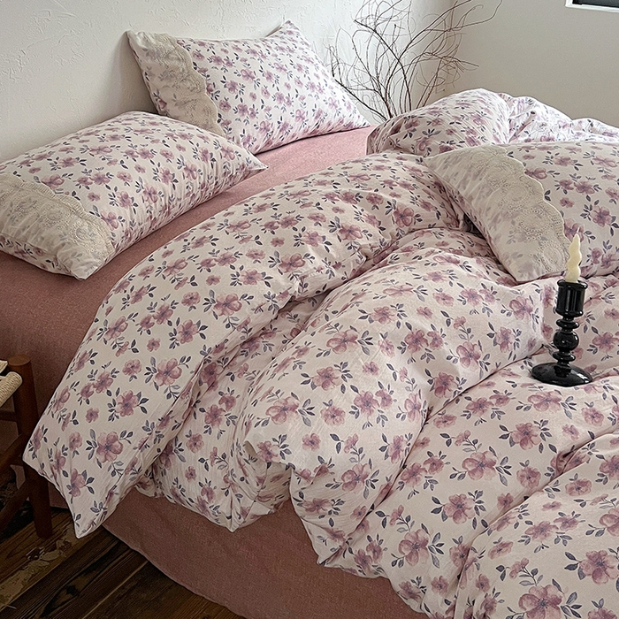 91家纺网 家纺一手货源 找家纺 富米莱（原臻工厂） 2025秋冬新品A类高克重亚麻复古全棉花边侘寂风原麻系列 幻城