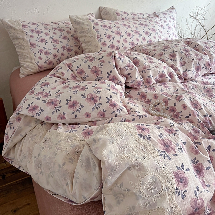 91家纺网 家纺一手货源 找家纺 富米莱（原臻工厂） 2025秋冬新品A类高克重亚麻复古全棉花边侘寂风原麻系列 幻城