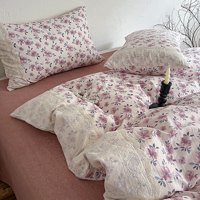 91家纺网 家纺一手货源 找家纺 富米莱（原臻工厂） 2025秋冬新品A类高克重亚麻复古全棉花边侘寂风原麻系列 幻城