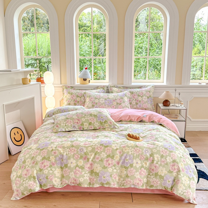 帛织澜  2025新款全棉喷气12868系列纯棉四件套 七色花海