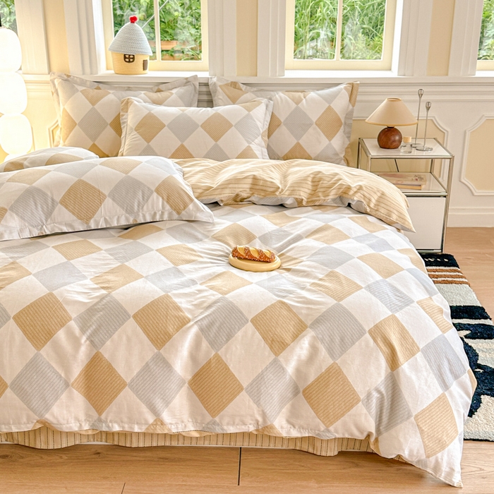 91家纺网 家纺一手货源 找家纺 帛织澜  2025新款全棉喷气12868系列纯棉四件套 瑞吉斯