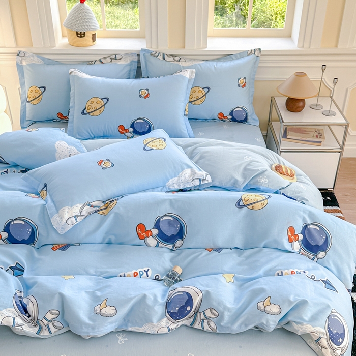 91家纺网 家纺一手货源 找家纺 帛织澜  2025新款全棉喷气12868系列纯棉四件套 太空奇遇