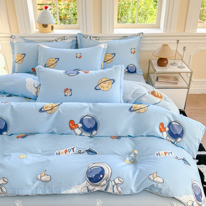 91家纺网 家纺一手货源 找家纺 帛织澜  2025新款全棉喷气12868系列纯棉四件套 太空奇遇