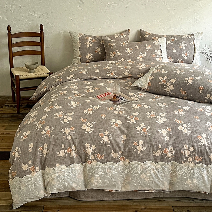 91家纺网 家纺一手货源 找家纺 富米莱（原臻工厂） 2025秋冬新品A类高克重亚麻复古全棉花边侘寂风原麻系列 山居