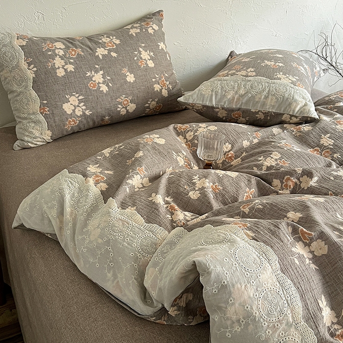 91家纺网 家纺一手货源 找家纺 富米莱（原臻工厂） 2025秋冬新品A类高克重亚麻复古全棉花边侘寂风原麻系列 山居