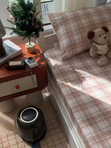 91家纺网 家纺一手货源 找家纺 韩巢家纺 2025新款上下铺双层纱学生宿舍寝室格子复古风床笠单件高低床防滑床单床套 鹿灵