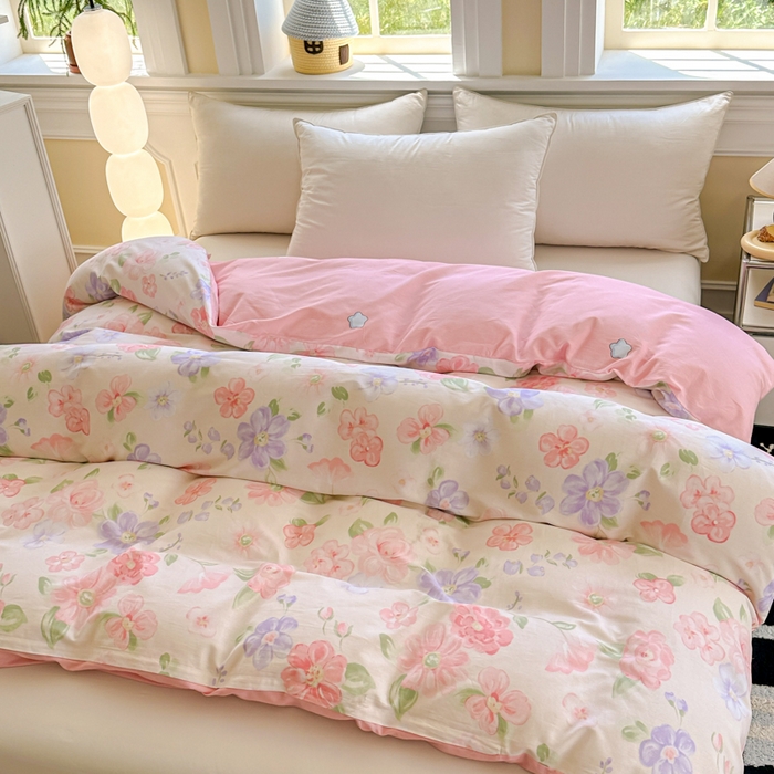 91家纺网 家纺一手货源 找家纺 帛织澜 2025新款全棉喷气12868系列纯棉单被套 遇妍