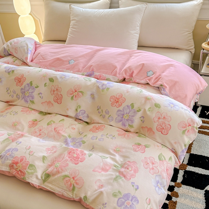 91家纺网 家纺一手货源 找家纺 帛织澜 2025新款全棉喷气12868系列纯棉单被套 遇妍