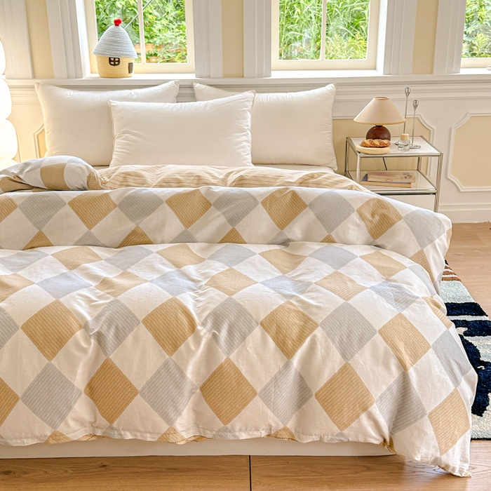 91家纺网 家纺一手货源 找家纺 帛织澜 2025新款全棉喷气12868系列纯棉单被套 瑞吉斯