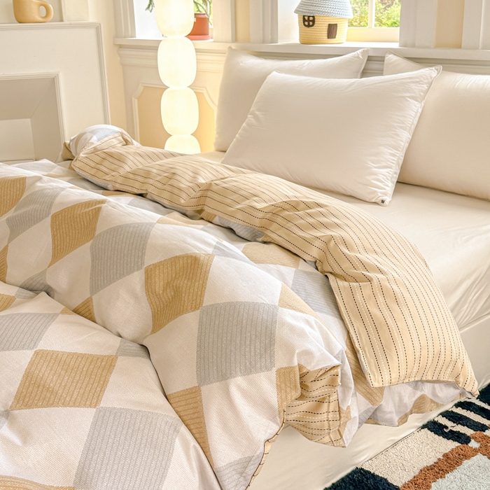 91家纺网 家纺一手货源 找家纺 帛织澜 2025新款全棉喷气12868系列纯棉单被套 瑞吉斯