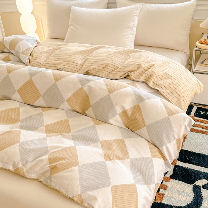 91家纺网 家纺一手货源 找家纺 帛织澜 2025新款全棉喷气12868系列纯棉单被套 瑞吉斯