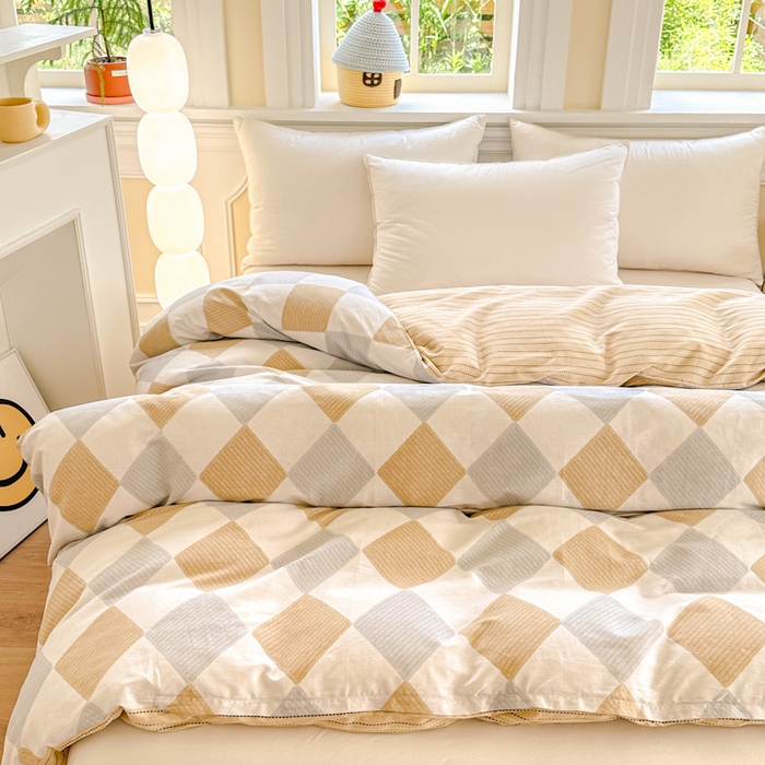 91家纺网 家纺一手货源 找家纺 帛织澜 2025新款全棉喷气12868系列纯棉单被套 瑞吉斯