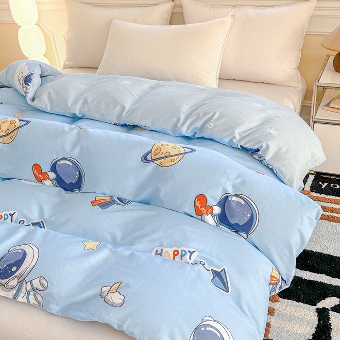 91家纺网 家纺一手货源 找家纺 帛织澜 2025新款全棉喷气12868系列纯棉单被套 太空奇遇