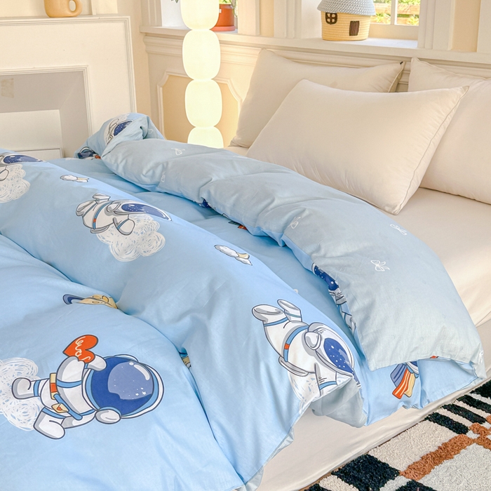 91家纺网 家纺一手货源 找家纺 帛织澜 2025新款全棉喷气12868系列纯棉单被套 太空奇遇