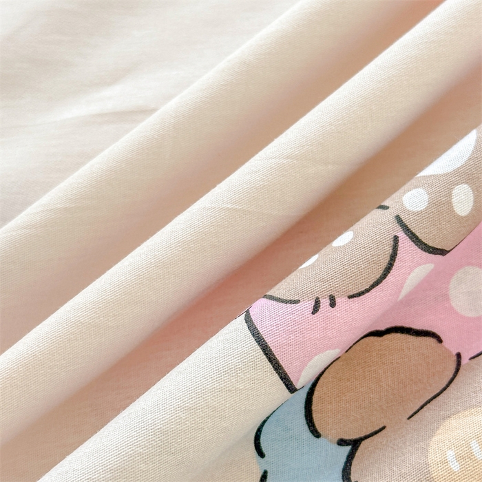 91家纺网 家纺一手货源 找家纺 帛织澜 2025新款全棉喷气12868系列纯棉单被套 星星兔