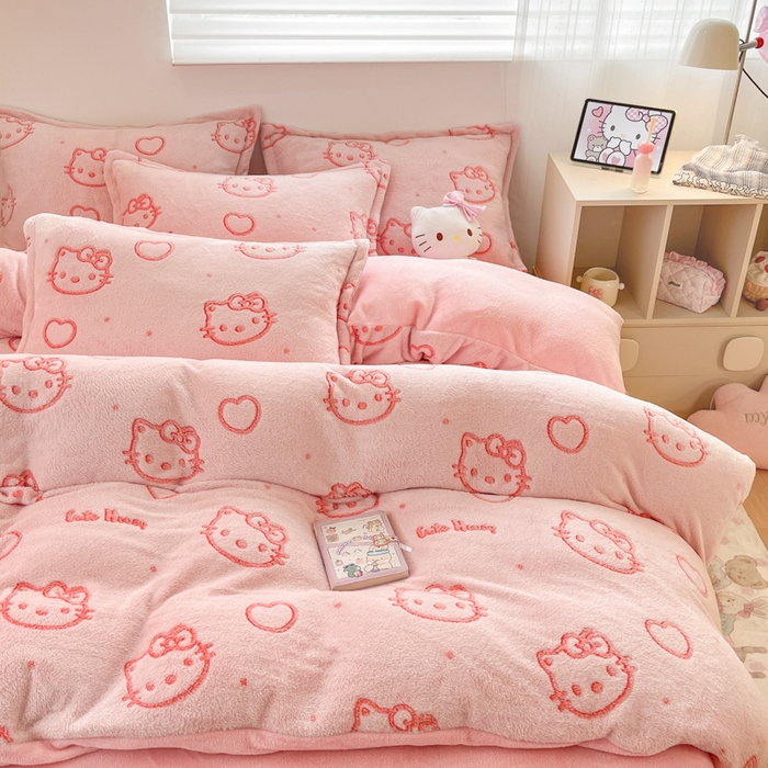 91家纺网 家纺一手货源 找家纺 （总）川悦生活 2025新款立体雪花绒印花大床四件套系列二场景一