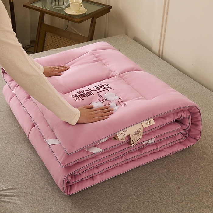 91家纺网 家纺一手货源 找家纺 样样红被业 2025新款A类全棉新疆棉花床垫50%1.5米尺寸 豆沙色