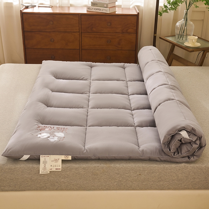 91家纺网 家纺一手货源 找家纺 样样红被业 2025新款A类全棉新疆棉花床垫50%1.5米尺寸 灰色