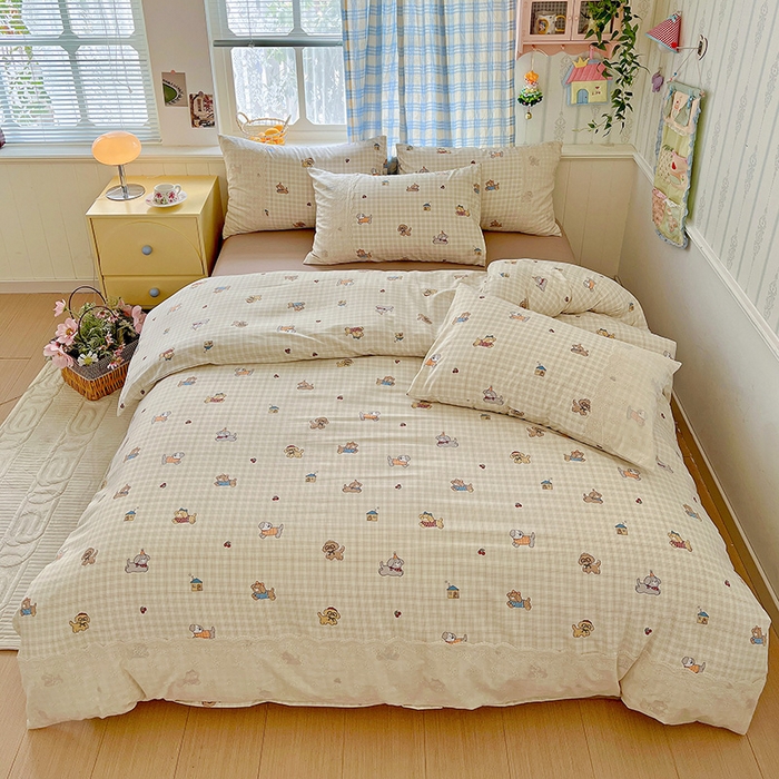 91家纺网 家纺一手货源 找家纺 （总）海岛哥哥 2025新款韩式全棉蕾丝花边软绵绵四件套