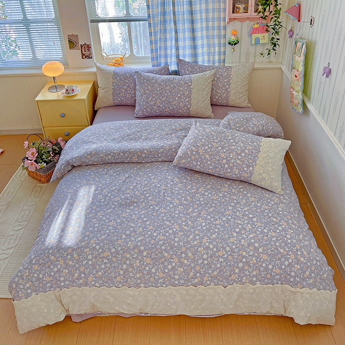 91家纺网 家纺一手货源 找家纺 （总）海岛哥哥 2025新款韩式全棉蕾丝花边软绵绵四件套