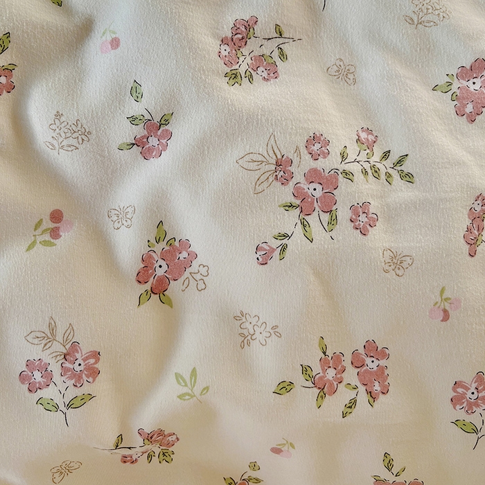 91家纺网 家纺一手货源 找家纺 海岛哥哥 2025新款韩式全棉蕾丝花边软绵绵四件套 爱玲说-红