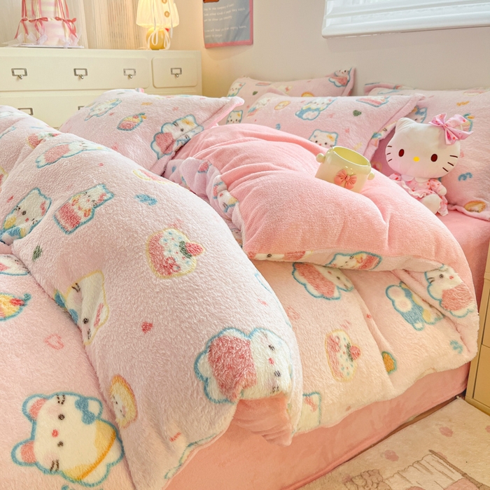 91家纺网 家纺一手货源 找家纺 （总）川悦生活 2025新款立体雪花绒印花大床四件套系列二场景一